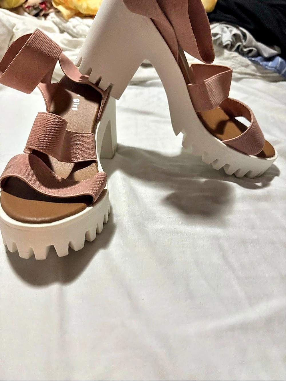 Madden Girl Temple Platform Sandal Pink & Brown Like New